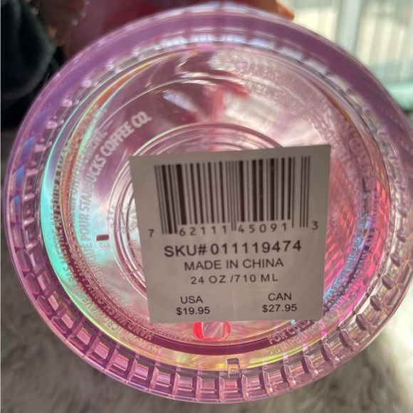 NWT - Starbucks 24 oz light purple/pink reusable cold cup w/ raised box texture - Picture 5 of 8